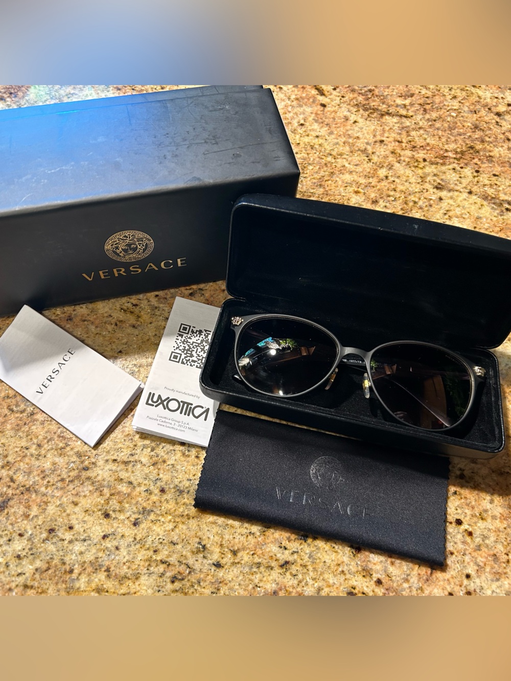 Versace Black Polarized Sunglasses